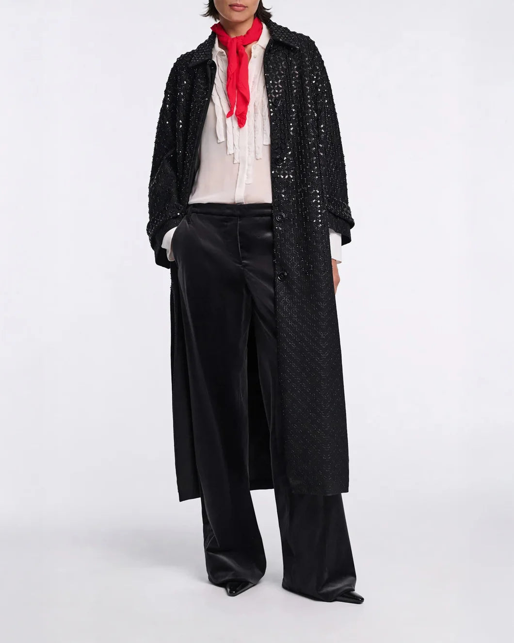 DOROTHEE SCHUMACHER sheer twist blouse white on figure front