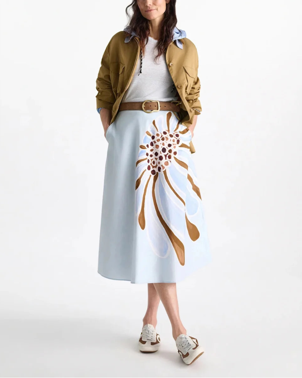 DOROTHEE SCHUMACHER suede sensation belt buckwheat on figure front