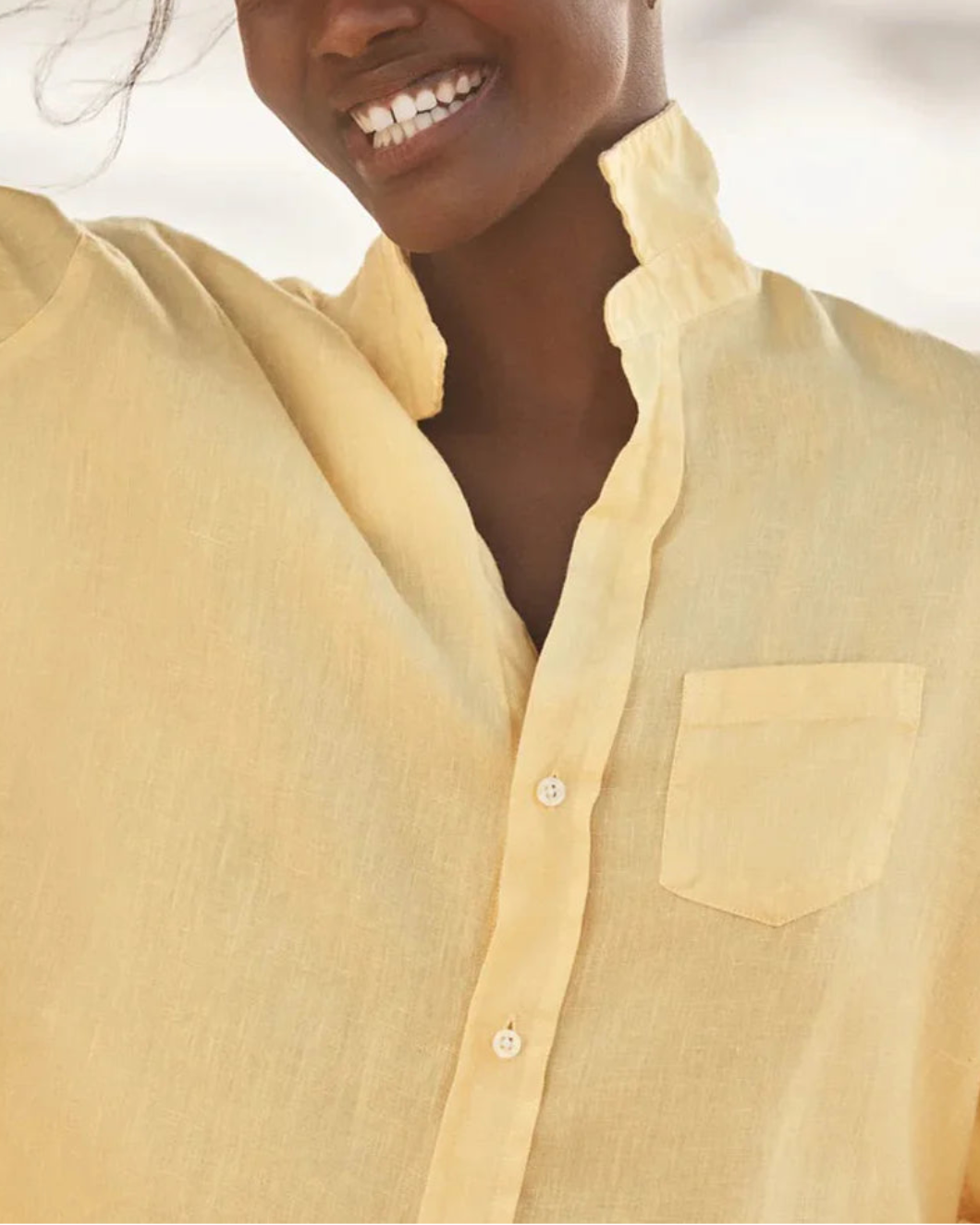 FRANK AND EILEEN eileen button up sunshine on figure front