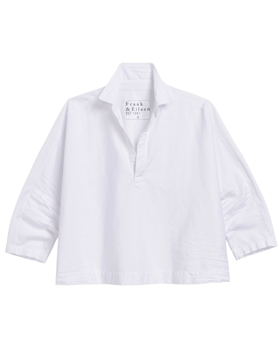 FRANK AND EILEEN popover shirt white front isolated