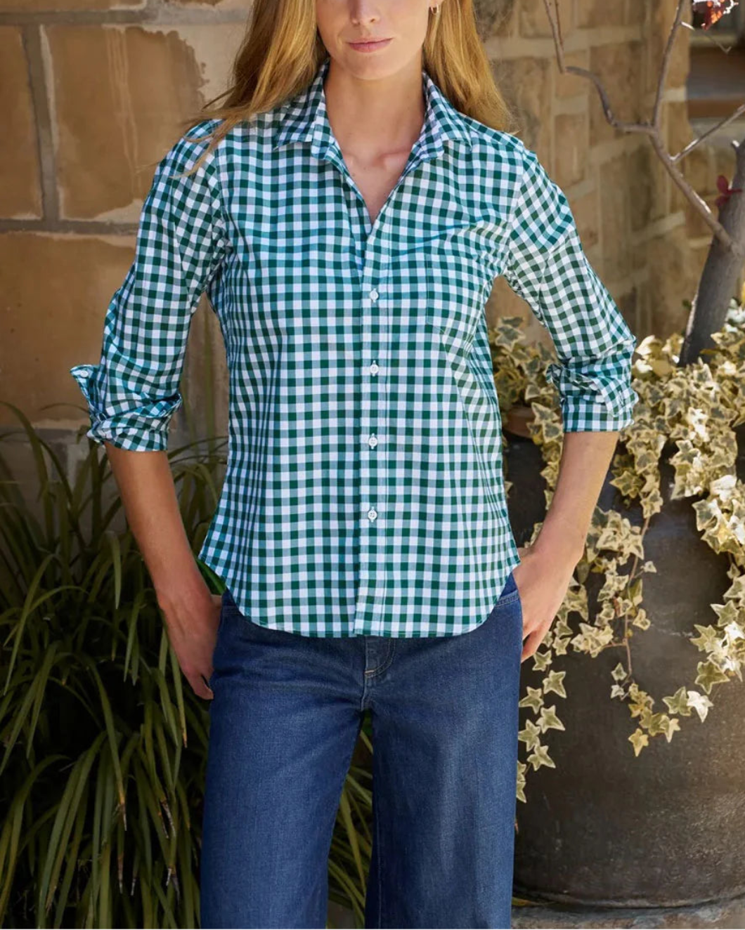FRANK AND EILEEN Eileen Button Up Shirt GREC on figure front