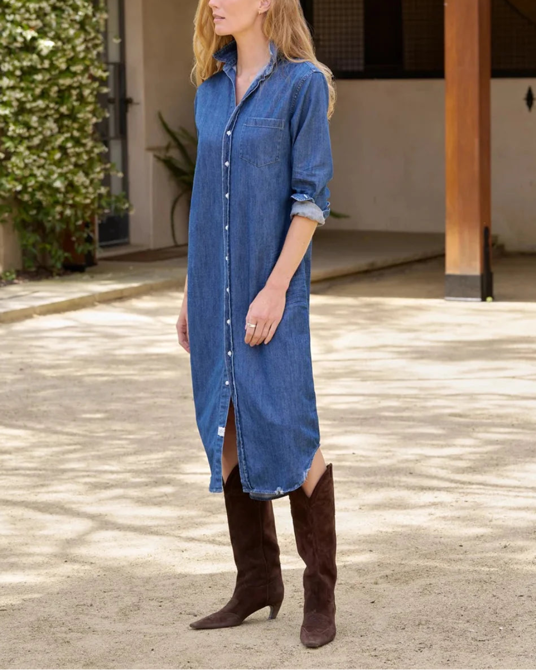 FRANK AND EILEEN Rory Shirtdress DIWD  on figure side