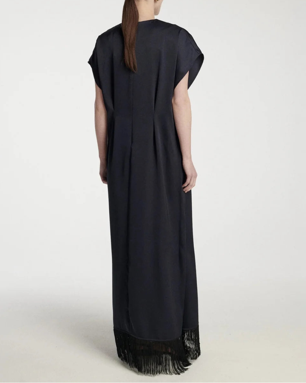 FRENKEN Reposition scarf dress - Navy on figure back