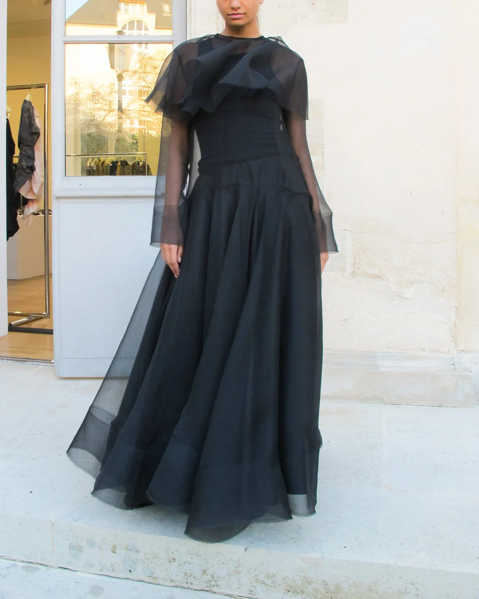 【GANNI / ガニー】Organza dress Ganni Technical Organza Corset Midi Dress | Neiman Marcus