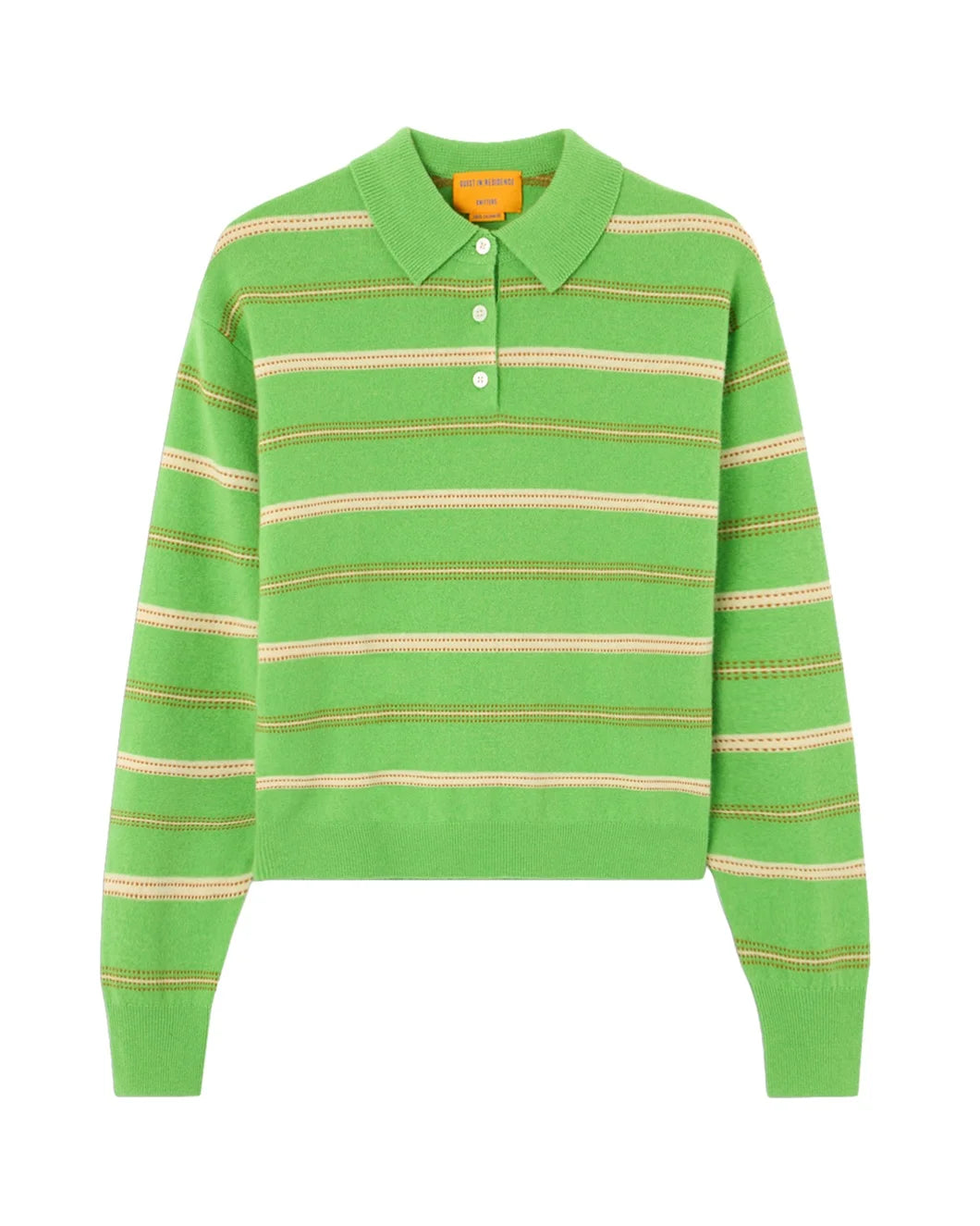 GUEST IN RESIDENCE Collegiate Stripe Polo matcha point combo isolated 