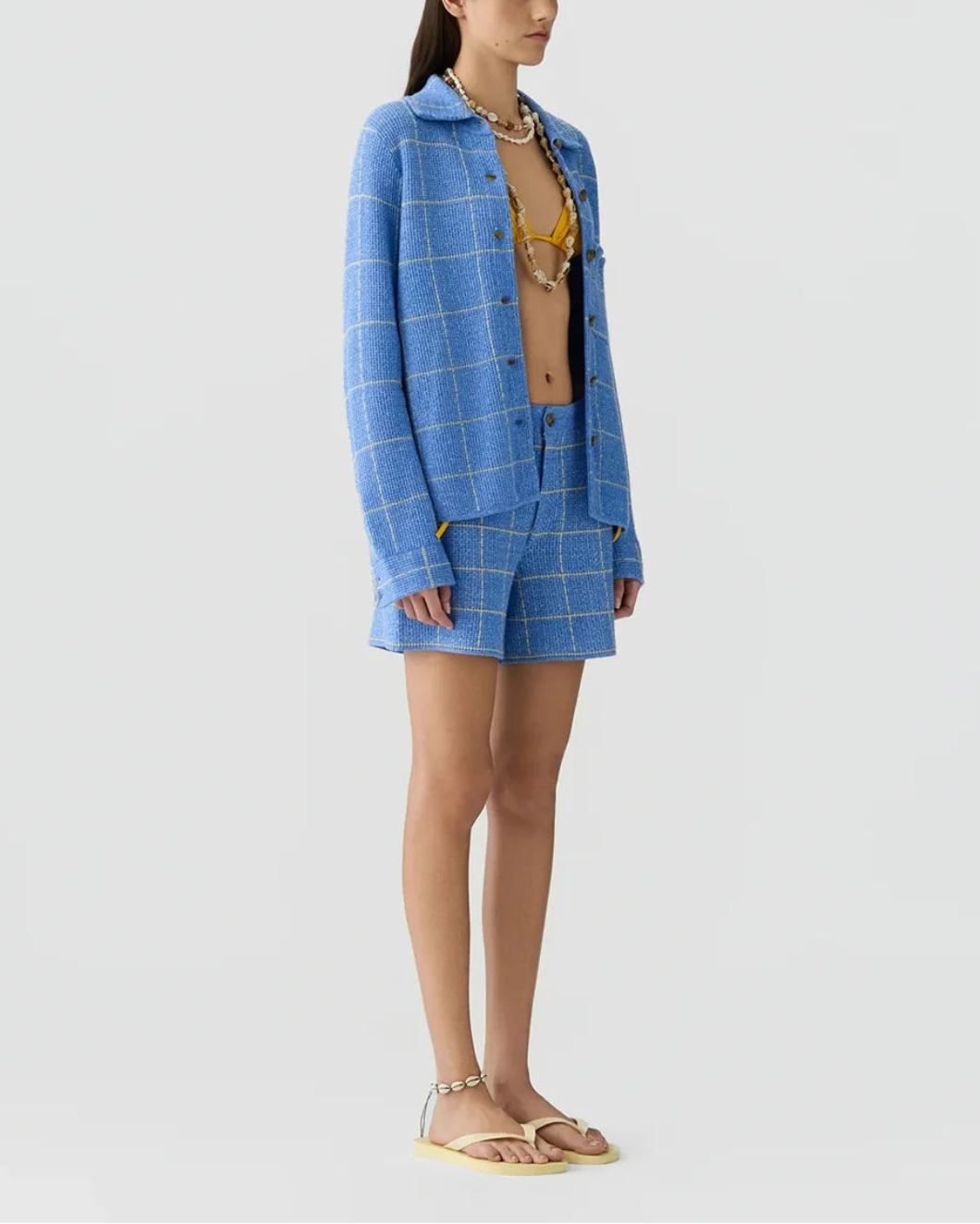 GUEST IN RESIDENCE Dylan Plaid short DLFBTR on figure side