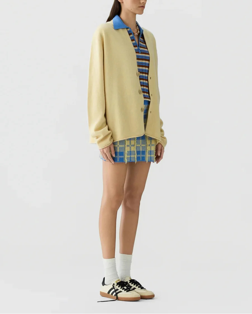 GUEST IN RESIDENCE Everywhere Cardigan butter on figure side