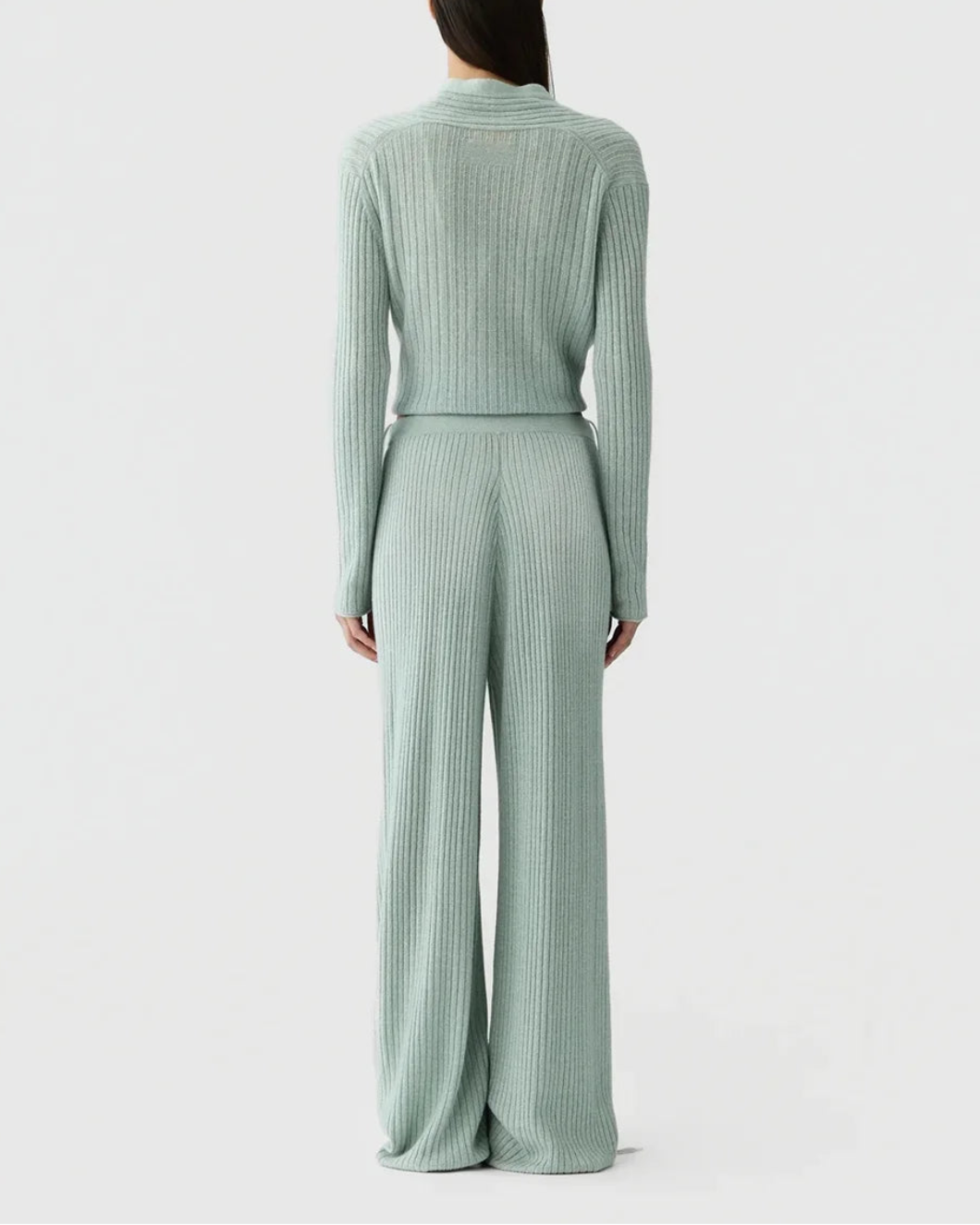 GUEST IN RESIDENCE Rib Everywear Pant Sage Brush on figure back