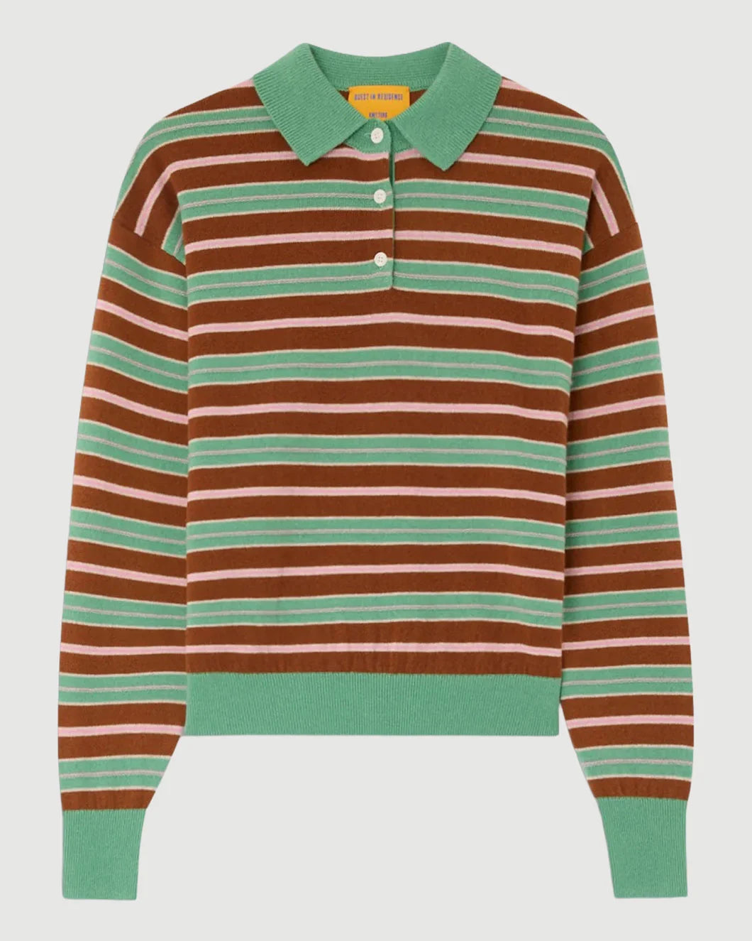 GUEST IN RESIDENCE Collegiate Stripe Polo Highland Combo isolated