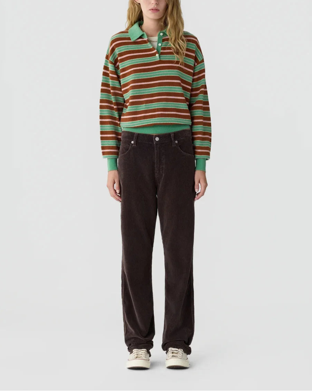 GUEST IN RESIDENCE Collegiate Stripe Polo Highland Combo on figure front
