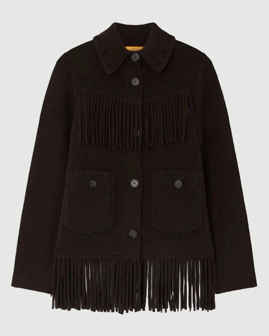 GUEST IN RESIDENCE Western Fringe Jacket Burnt Cocoa isolated