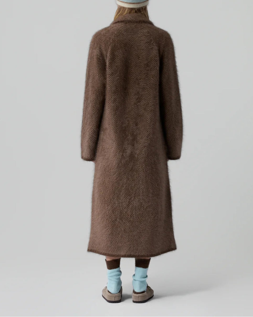 GUEST IN RESIDENCE grizzly double breasted coat chestnut on figure back