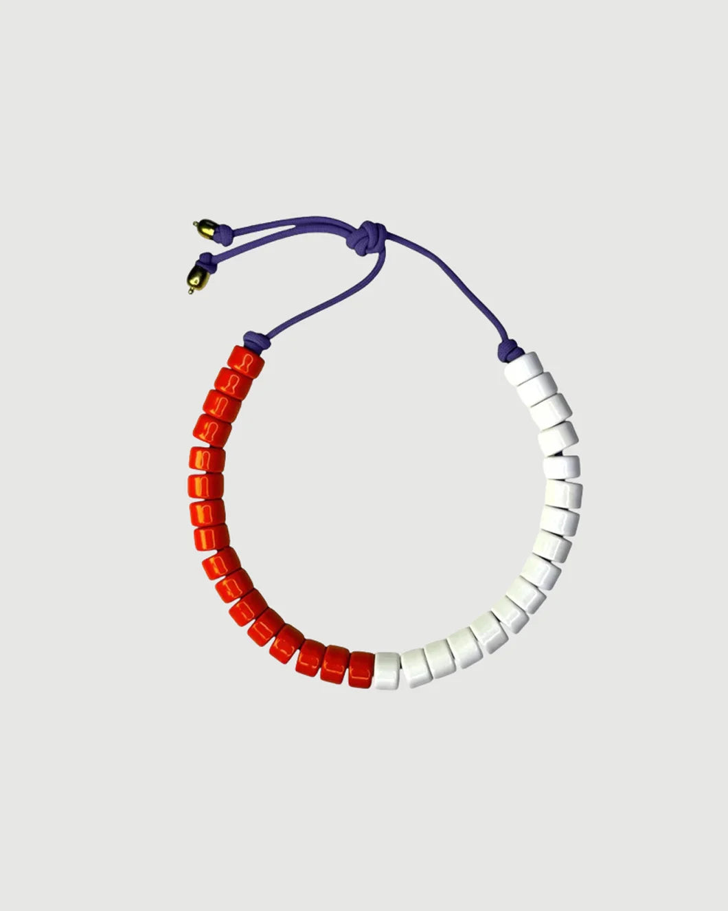 HER NEW TRIBE Blank & Fire Split Candy Bead Two Necklace isolated