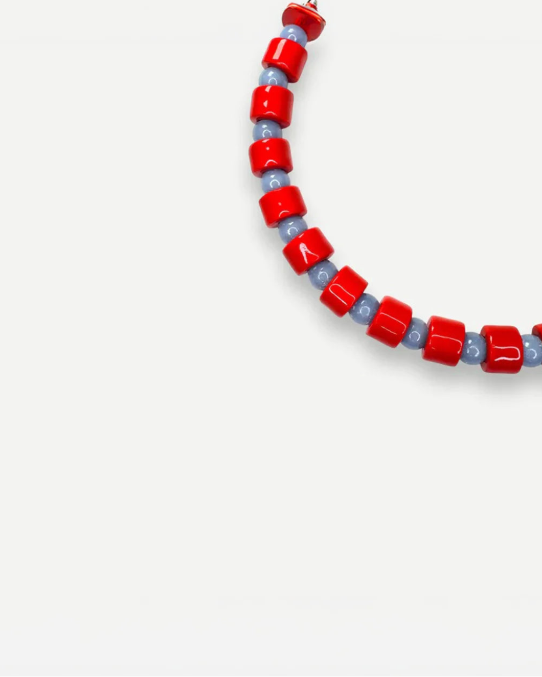 HER NEW TRIBE Lobster & Blue Lace Agate Sundry Bead Two Necklace front detail