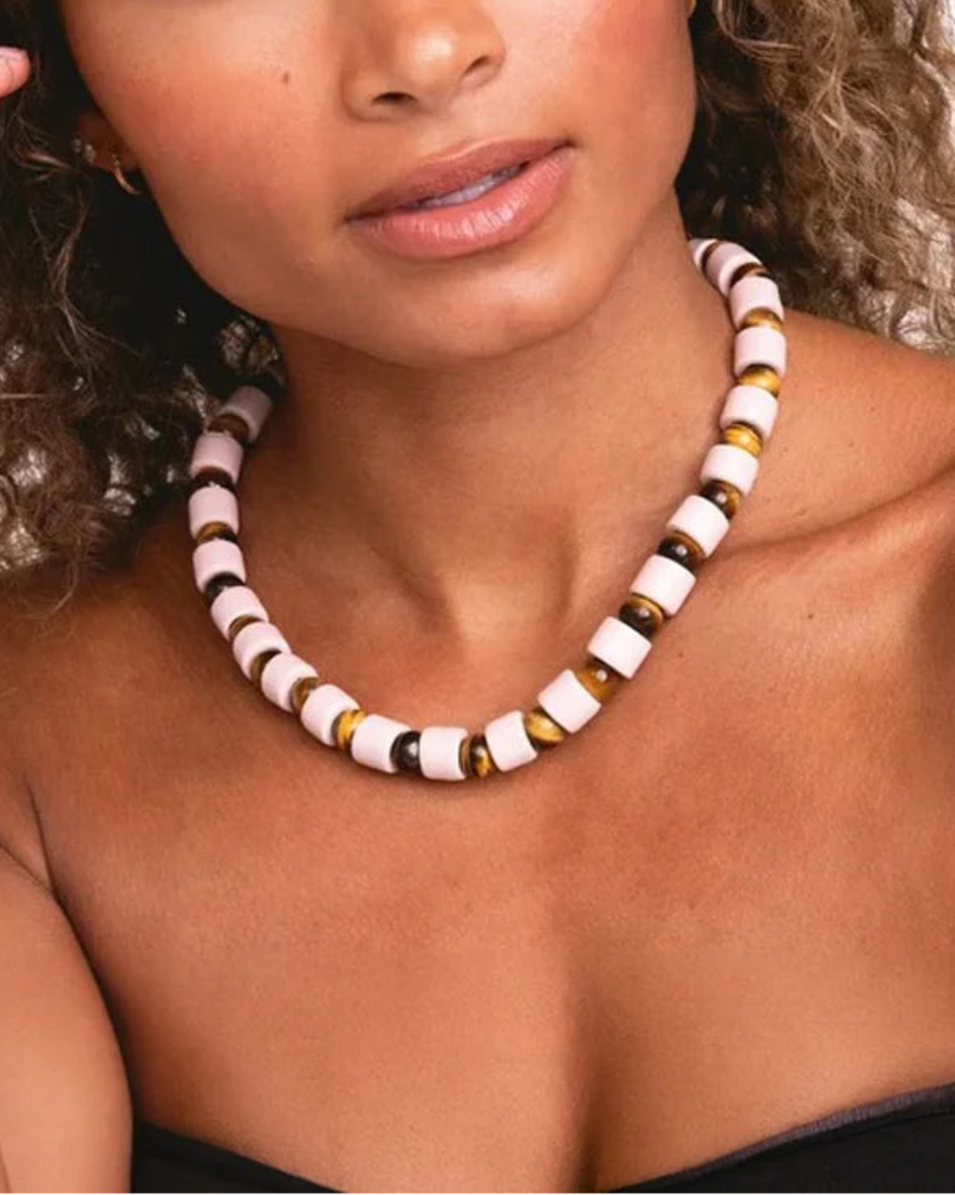HER NEW TRIBE Prince & Sea Sediment Sundry Bead One Necklace on figure front