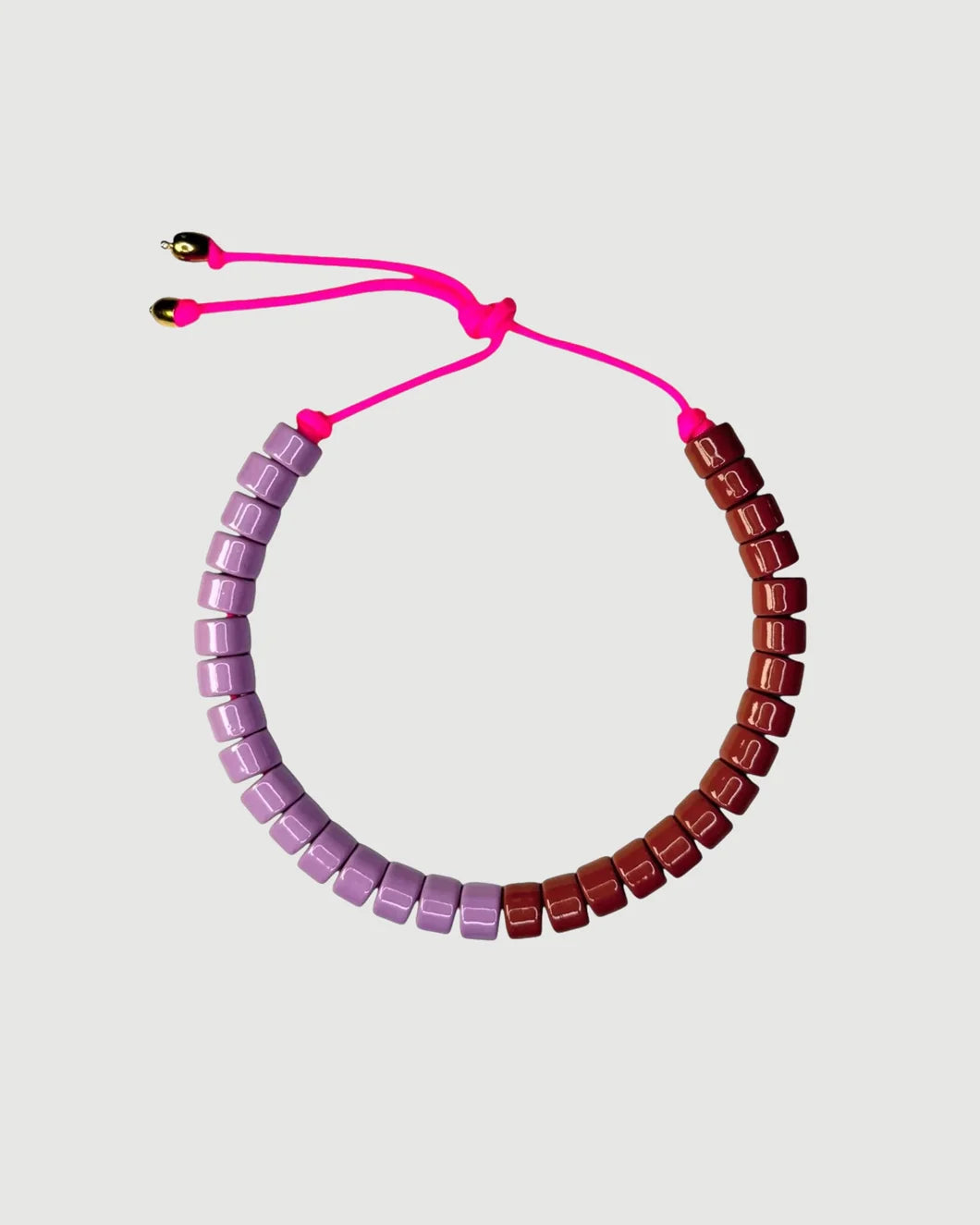 HER NEW TRIBE Prince & Sugar Split Candy Bead Two Necklace isolated