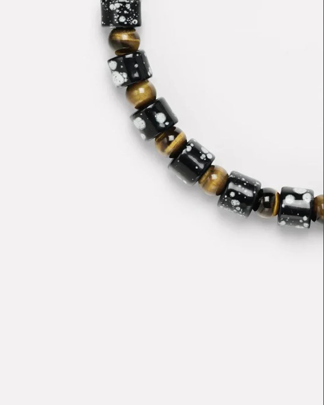 HER NEW TRIBE Stardust & TIgers Eye Sundry Bead Two Necklace front detail