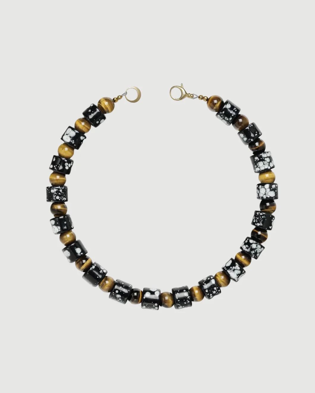 HER NEW TRIBE Stardust & TIgers Eye Sundry Bead Two Necklace isolated