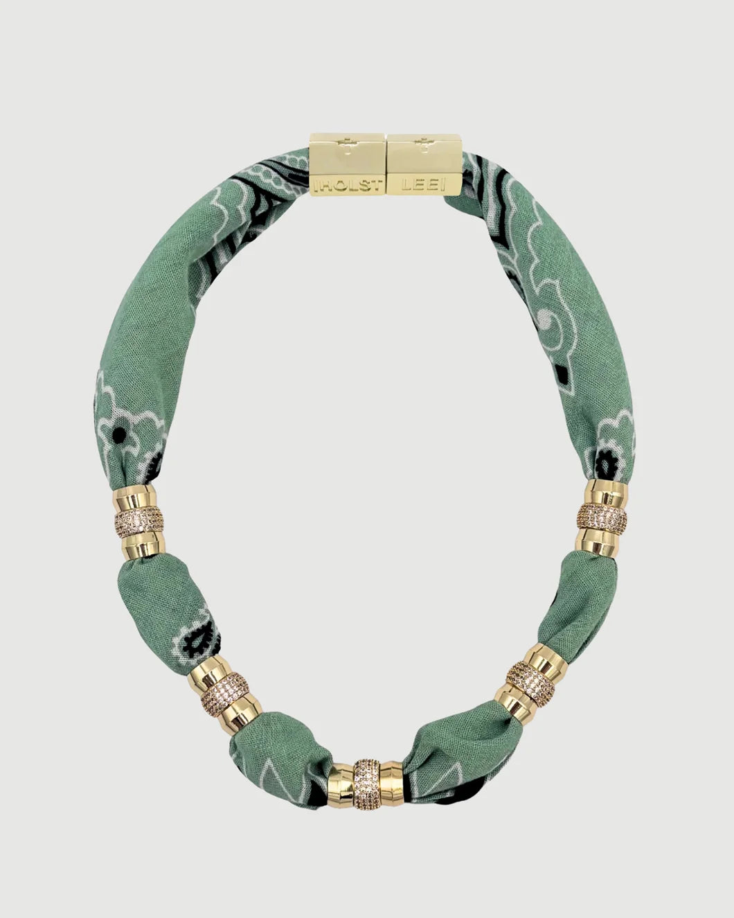 HOLST + LEE Warm Weather Bandana Necklace - Mint isolated