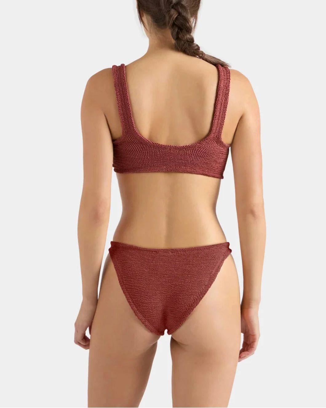 HUNZA G Julia BIkini Metallic Rosewood on figure back