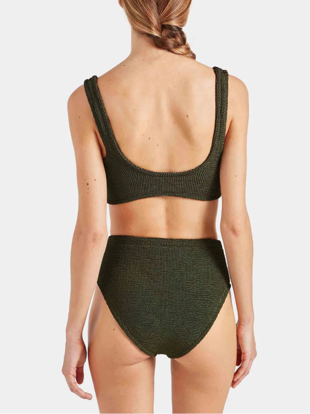 HUNZA G Nadine Bikini Metallic Khaki on figure back