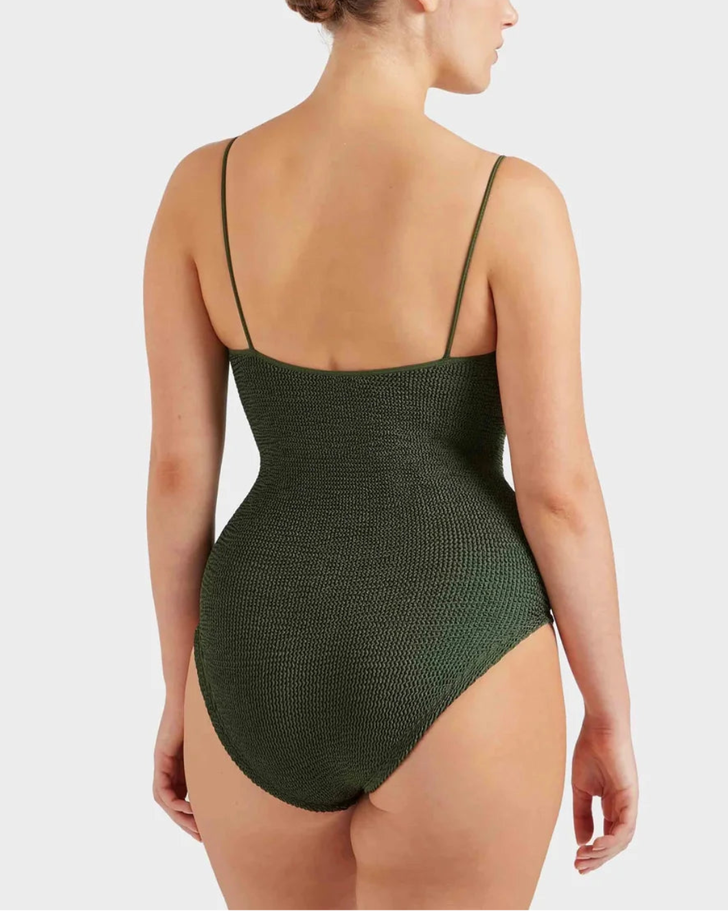HUNZA G Pamela Swimsuit metallic/khaki on figure back
