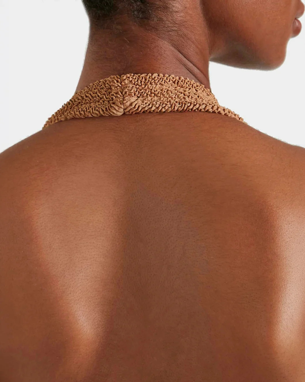 HUNZA G Sandy Swim Metallic Cocoa on figure back detail