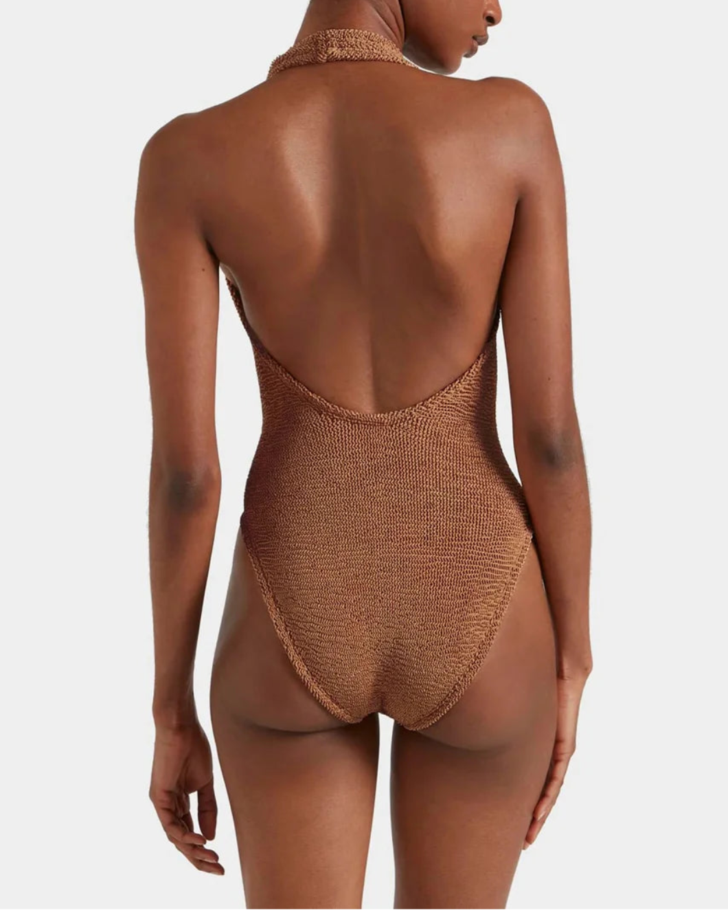 HUNZA G Sandy Swim Metallic Cocoa on figure back