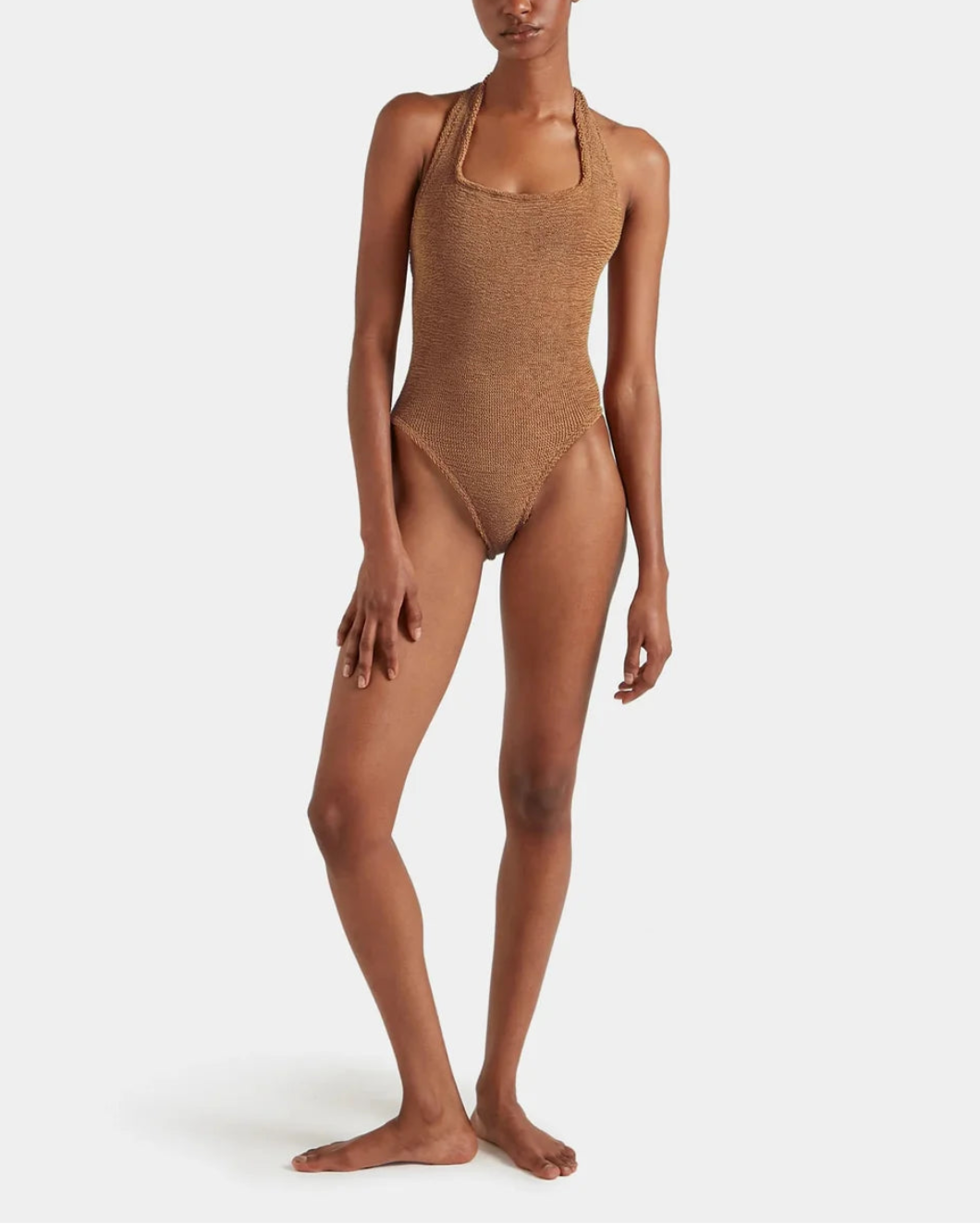 HUNZA G Sandy Swim Metallic Cocoa on figure front 1