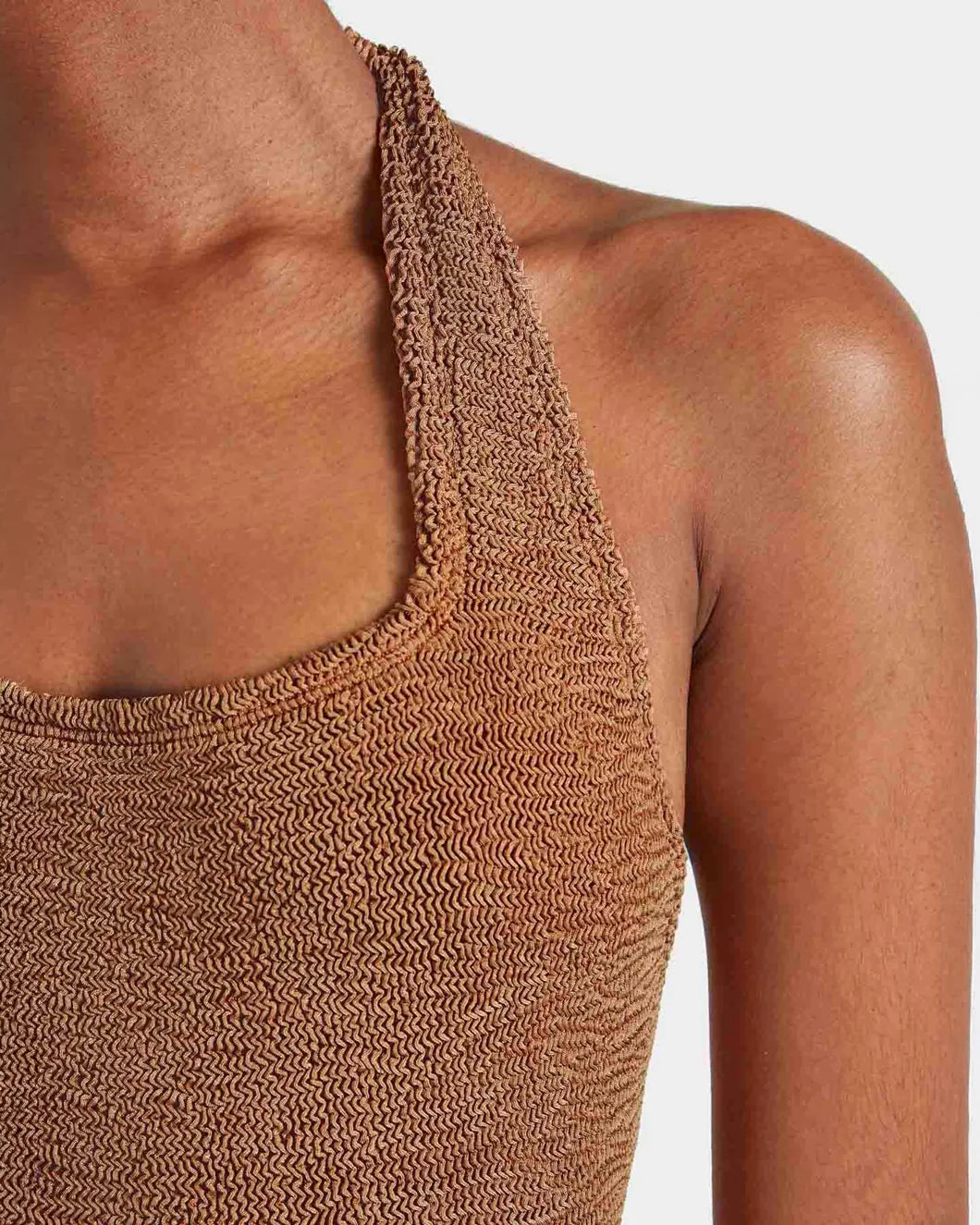 HUNZA G Sandy Swim Metallic Cocoa on figure front detail
