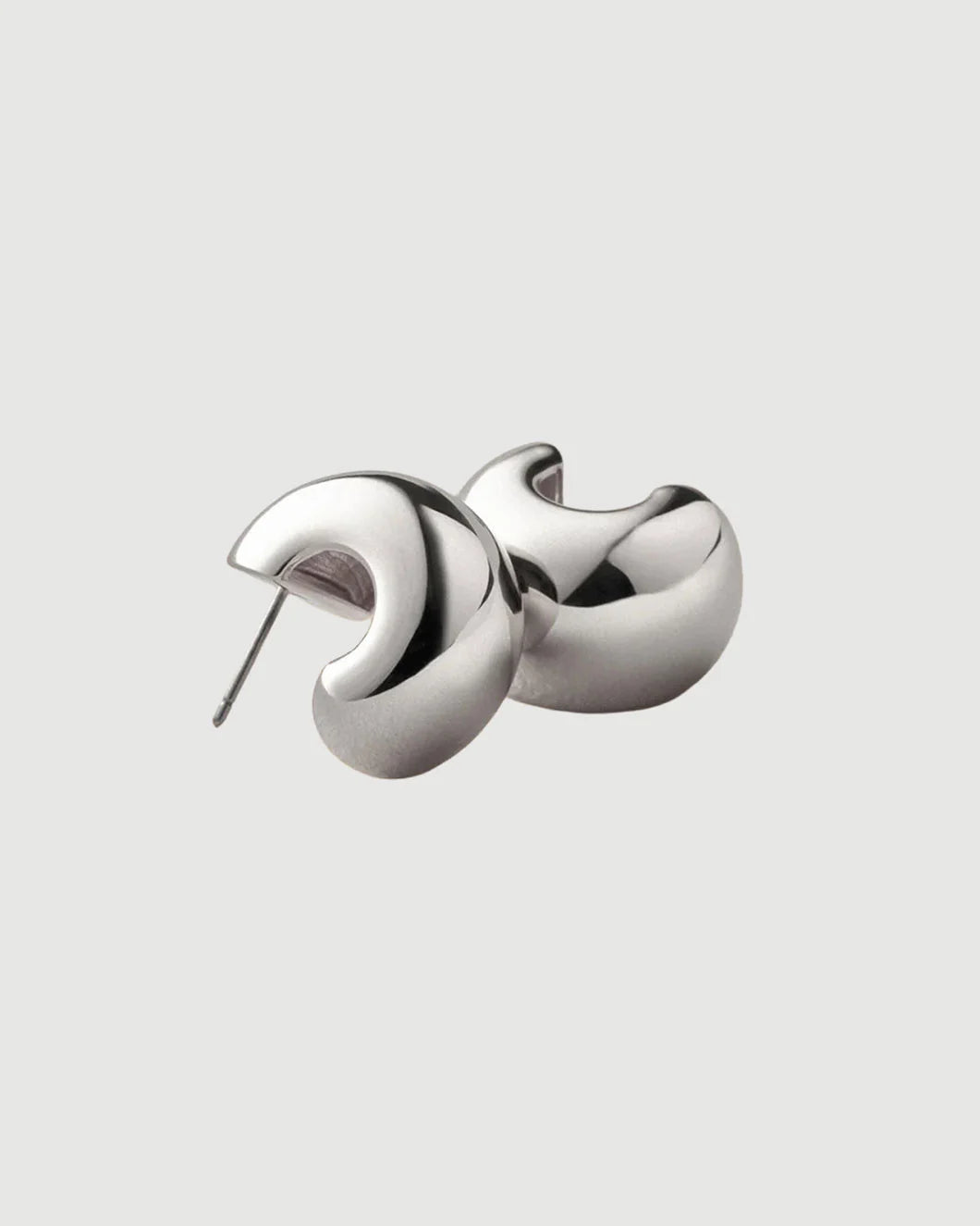 JENNY BIRD small gemma hoop earrings silver isolated