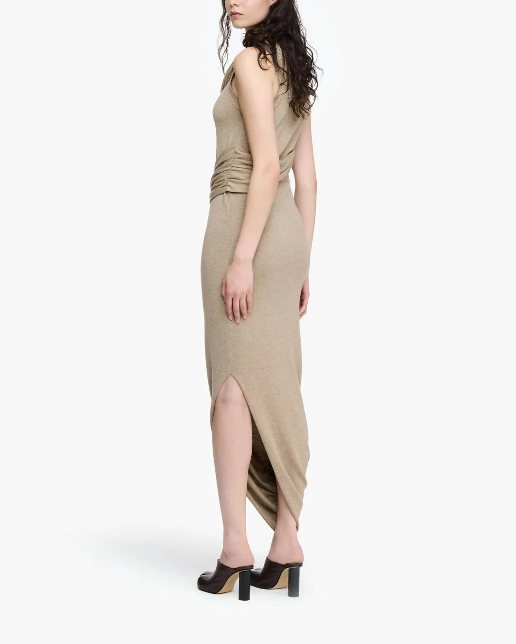 jw anderson Tie Detail Sleeveless Dress sandstone tan back