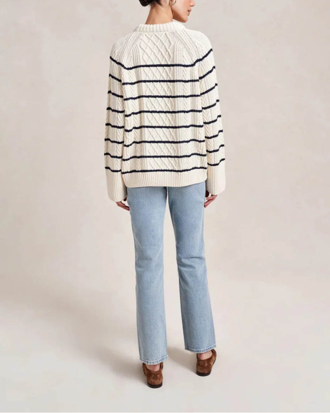 LA LIGNE Angus Sweater Cream/Navy on figure back