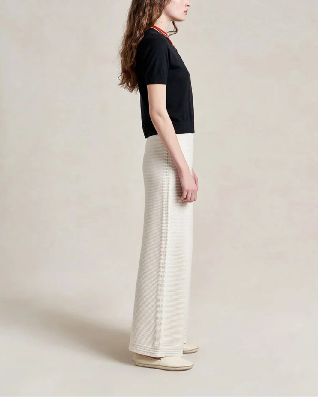 LA LIGNE Babs pants in ivory on figure side