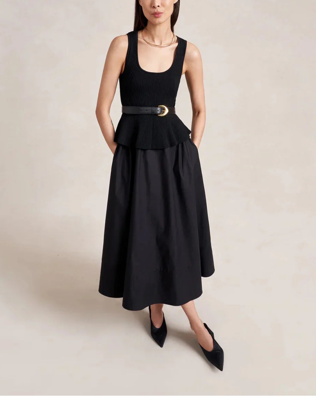LA LIGNE Cara Dress Black on figure front 1