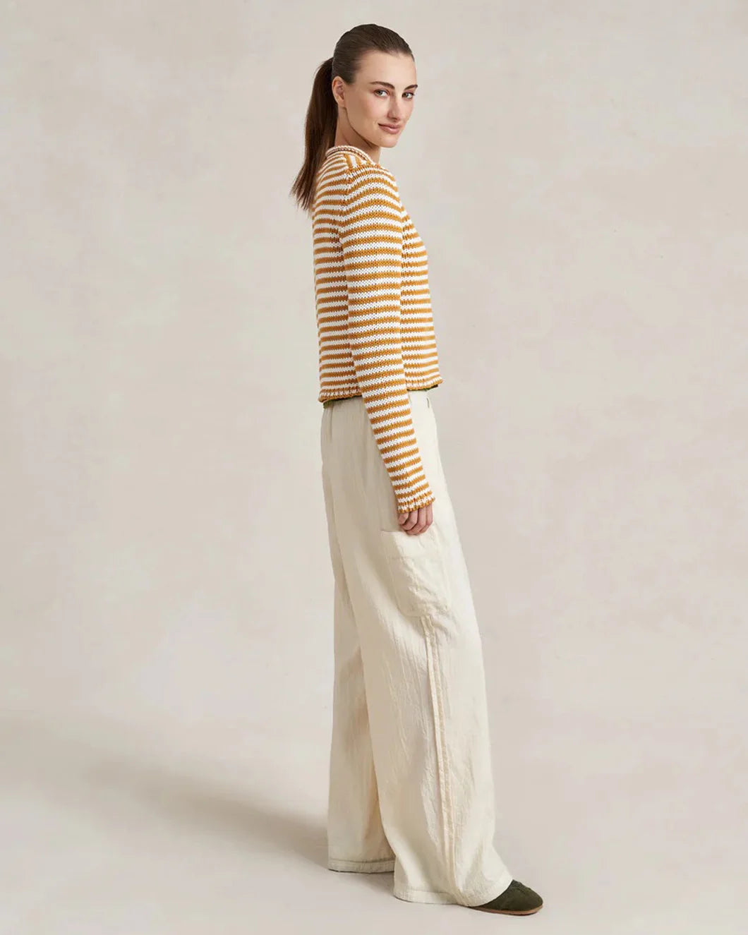 LA LIGNE mini marina fine stripe sweater on figure side