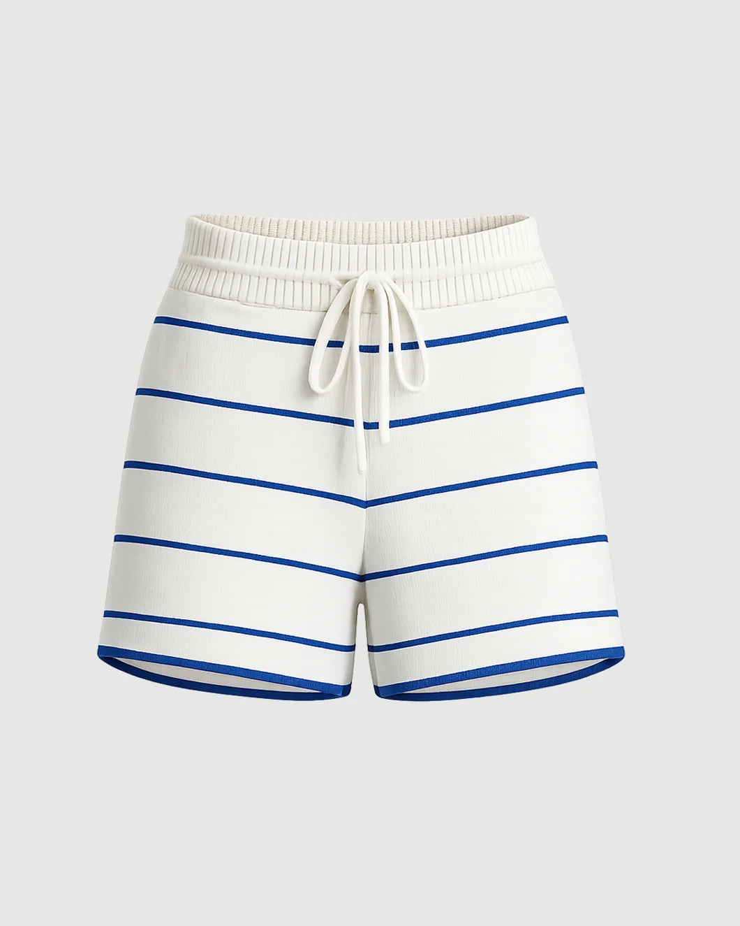 LA LIGNE Leo shorts Cream/Cobalt isolated