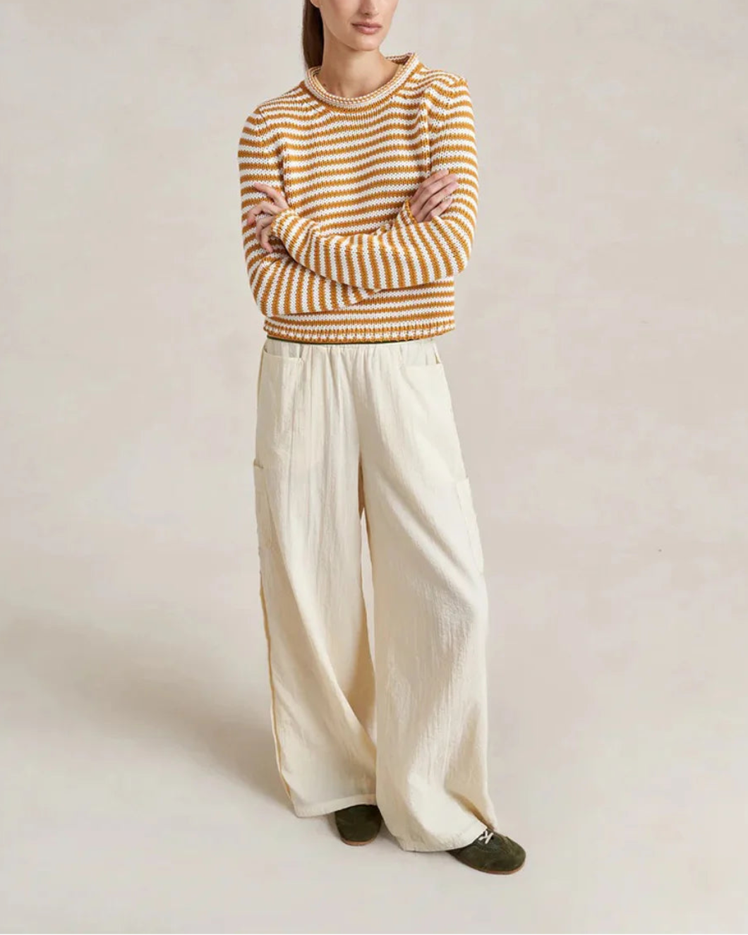 LA LIGNE mini marina fine stripe sweater on figure front 1