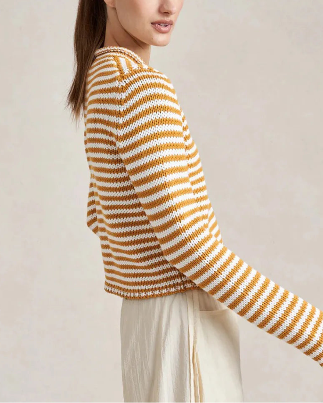 LA LIGNE mini marina fine stripe sweater on figure side