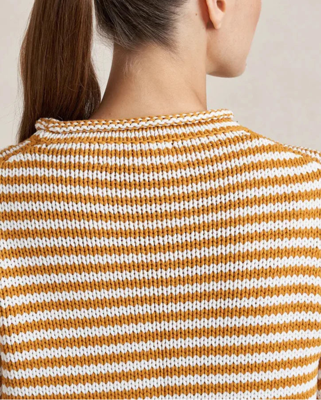 LA LIGNE mini marina fine stripe sweater on figure back detail