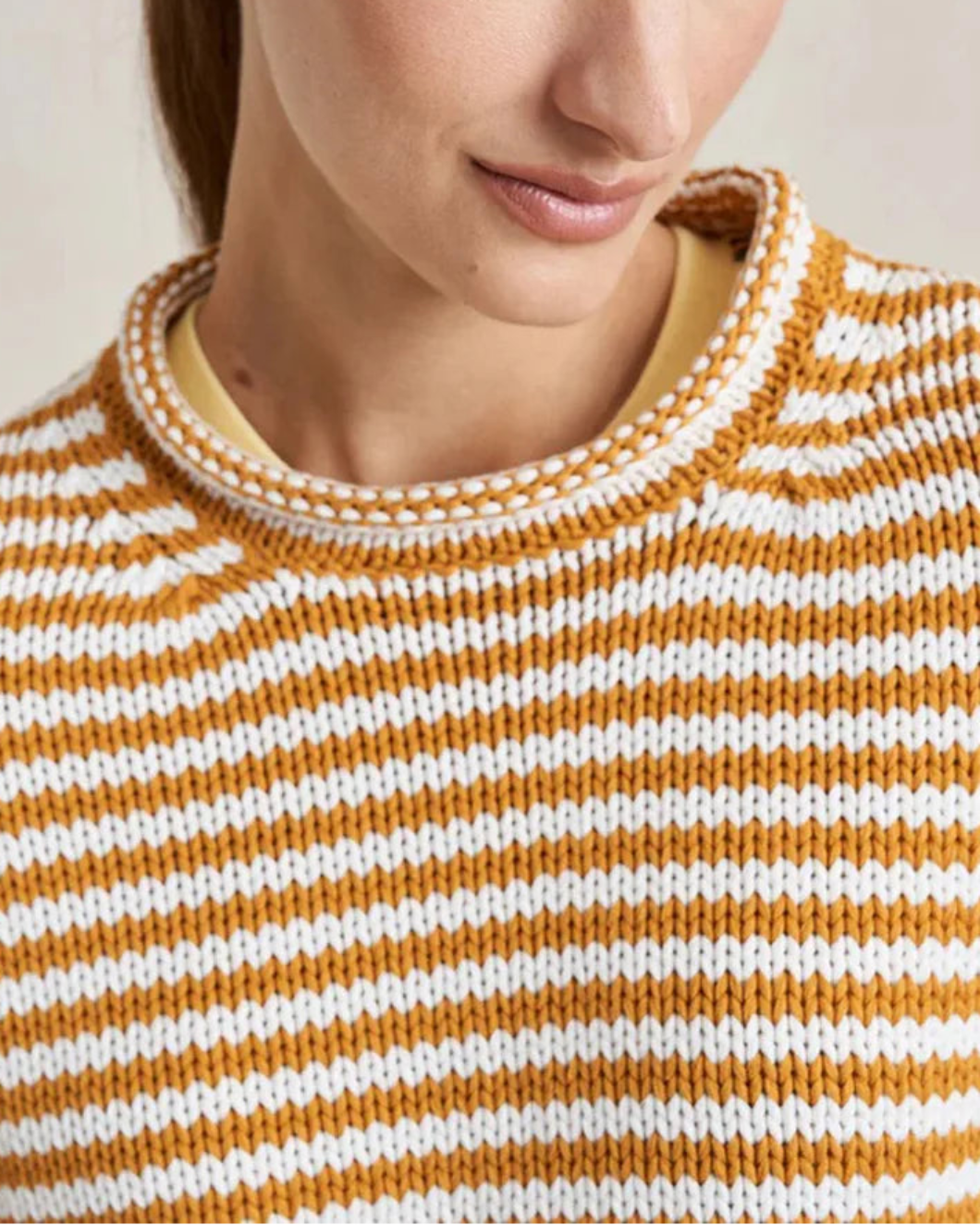 LA LIGNE mini marina fine stripe sweater on figure front detail 1