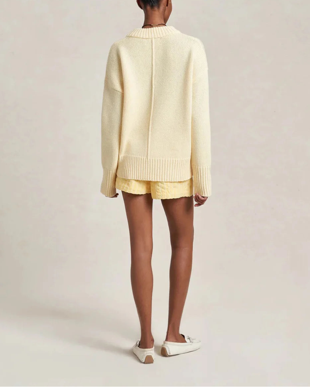 LA LIGNE Solid Marin Sweater Butter on figure back