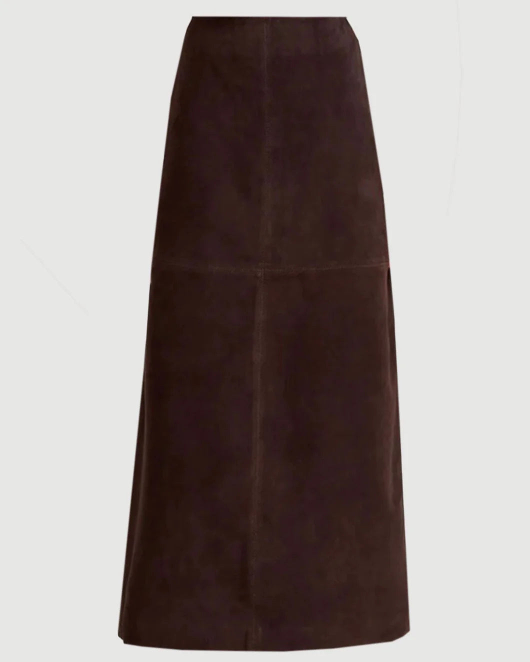 LA LIGNE Suede Vega Skirt chocolate isolated