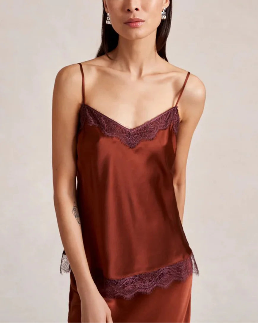 LA LIGNE demi camisole rust on figure front