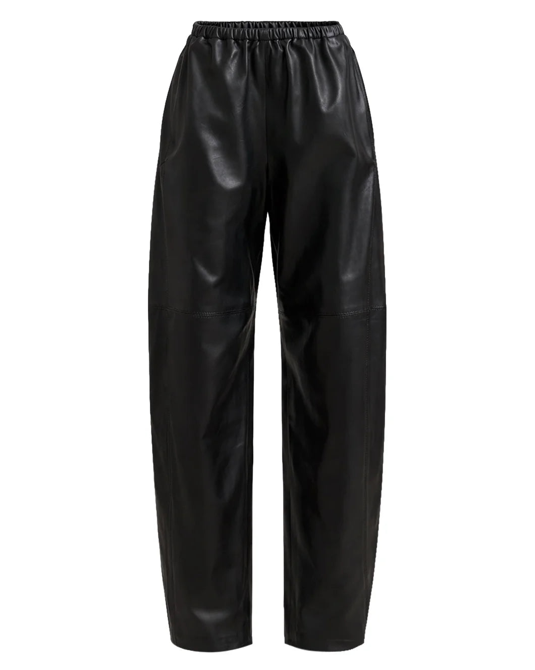LA LIGNE leather barrel colby pant black front isolated