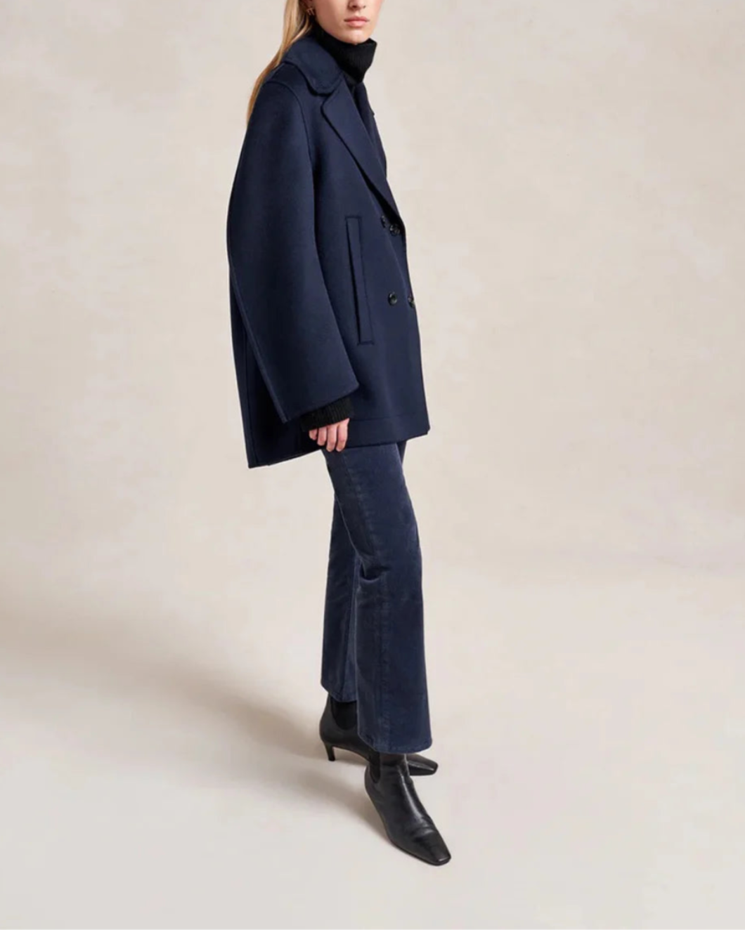 LALIGNE michael peacoat navy blue on figure side