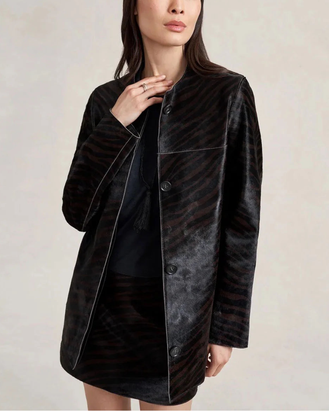 LA LIGNE Cropped Perry Coat on figure front 2