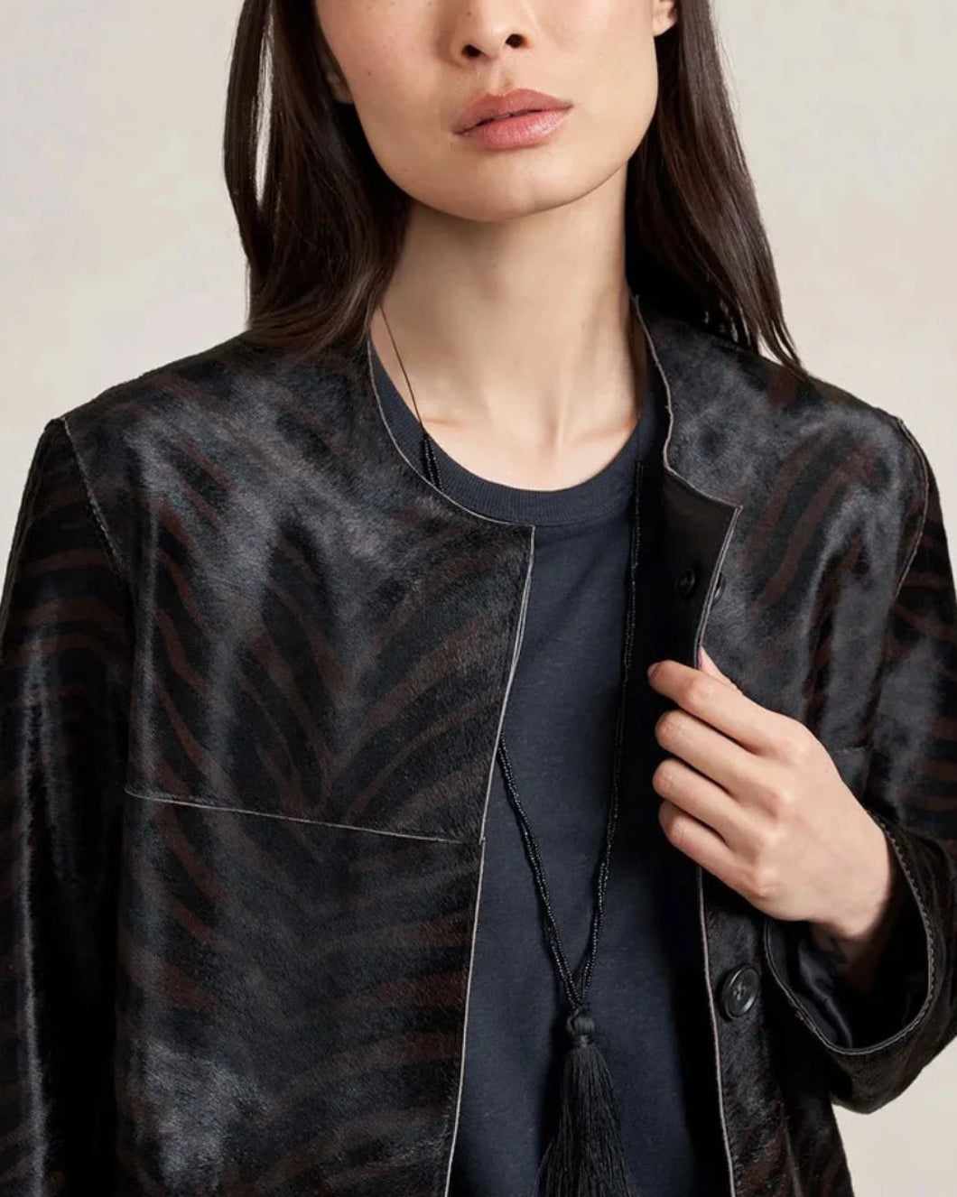 LA LIGNE Cropped Perry Coat on figure front detail