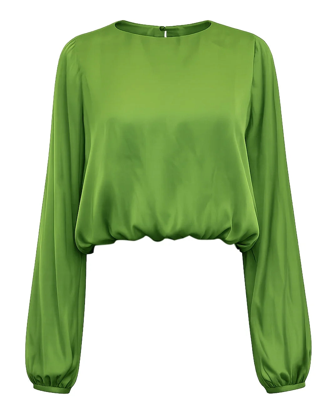 LA LIGNE long sleeve fleur top green front isolated
