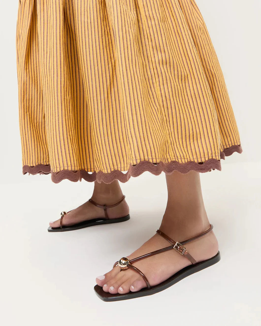 LOEFFLER RANDALL dana strappy jelly sandal brown on figure side